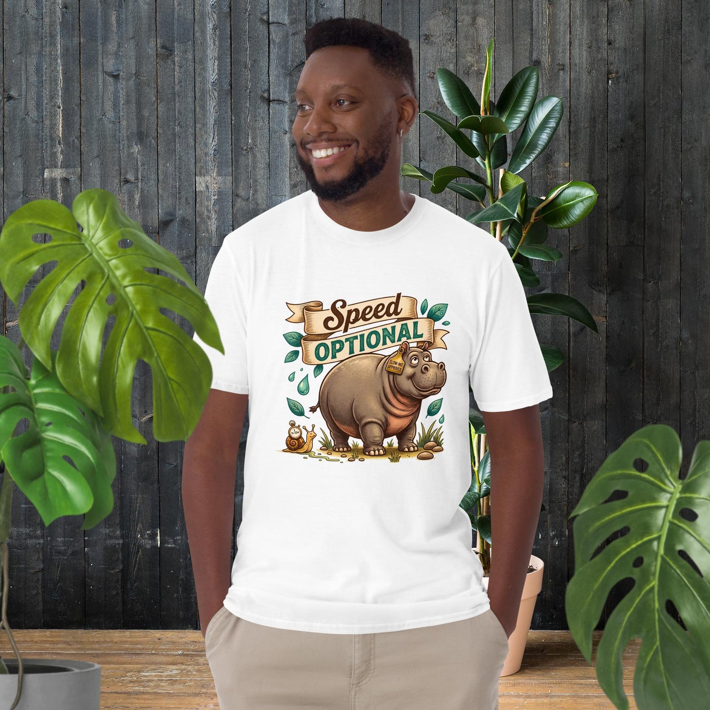Geschwindigkeit ist Optional | Lustiges Schnecken- & Nilpferd-T-Shirt