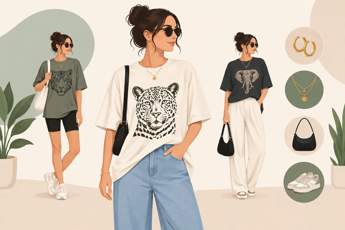 How to Style Oversized Animal Tees With Charm