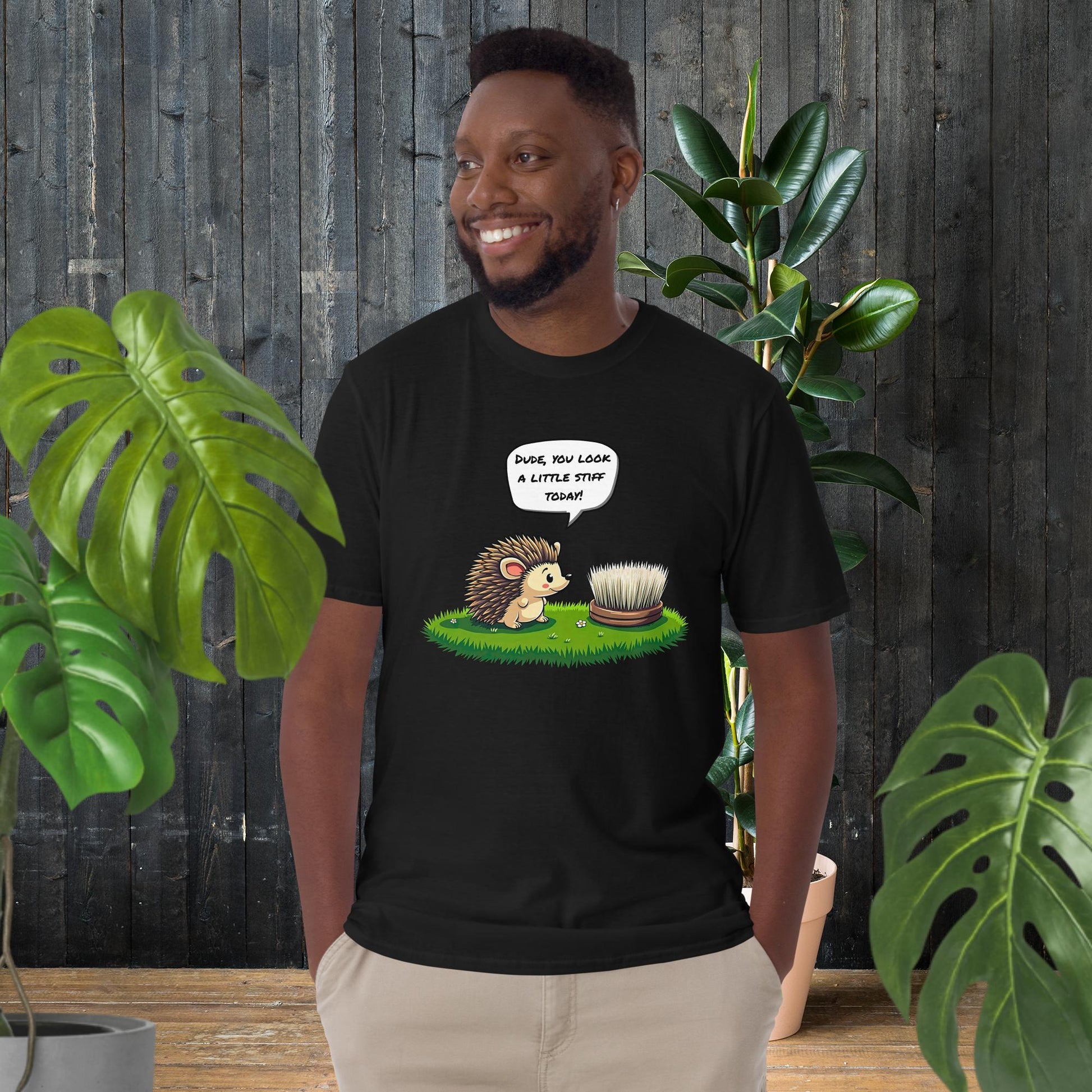 Funny hedgehog graphic tee with cute animal duo design, perfect gift for pet lovers