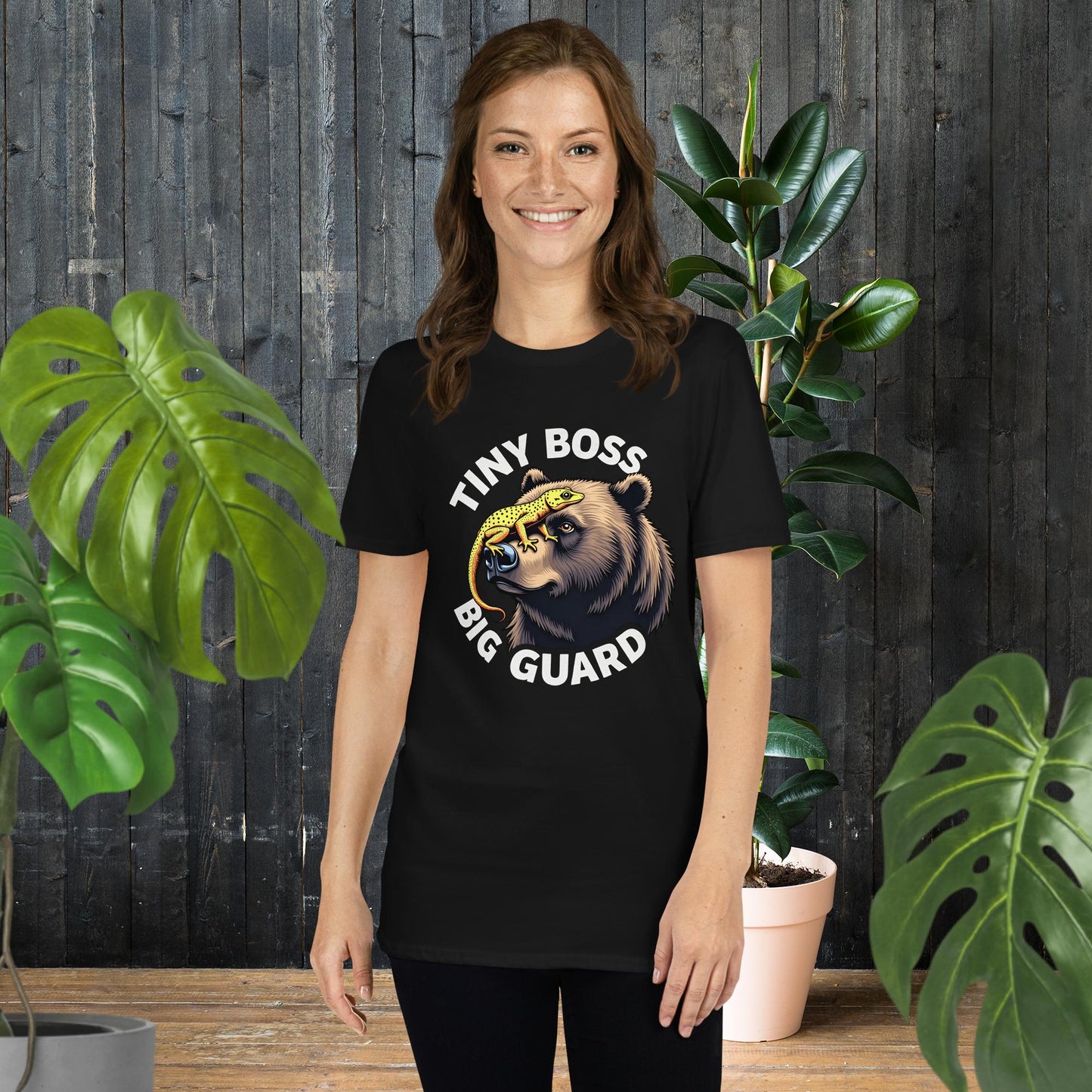 Tiny Boss Big Guard | Bear and Gecko T-Shirt