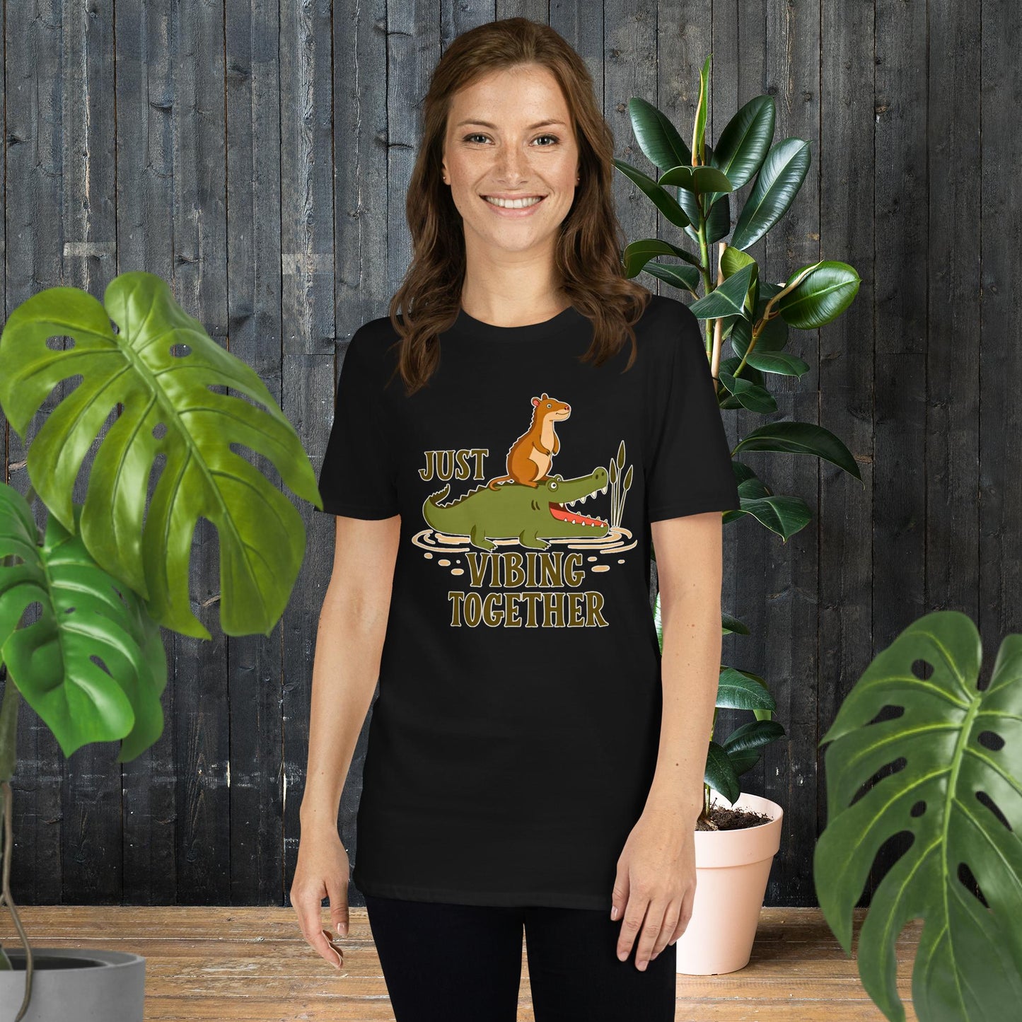 Just Vibing Together | Crocodile & Capybara T-Shirt