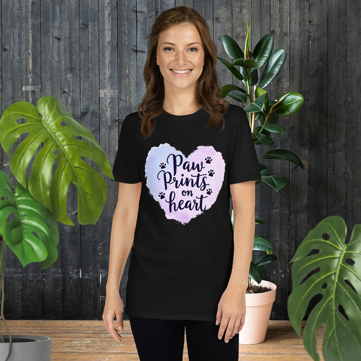 Pfotenabdrücke auf meinem Herzen | T-Shirt für Tierliebhaber