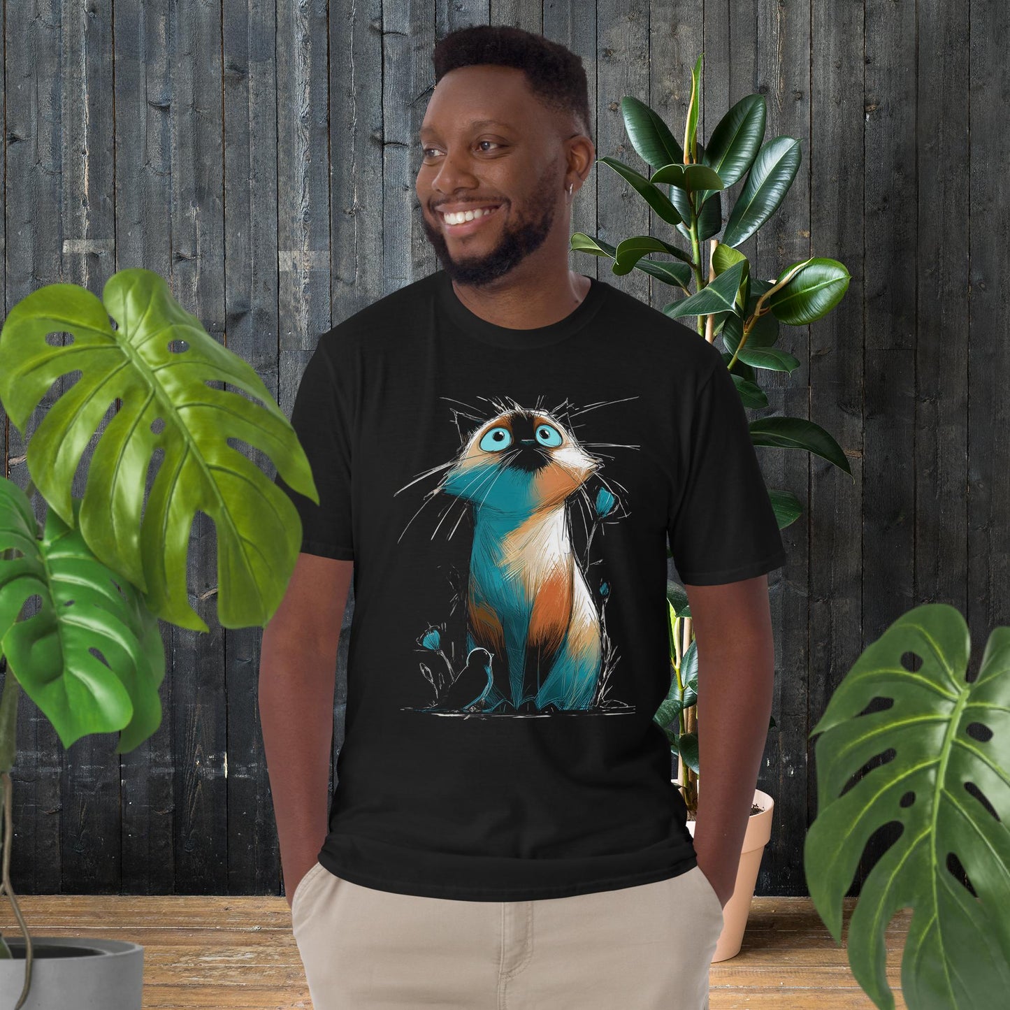 Chat aux grands yeux | T-shirt chat fantaisiste