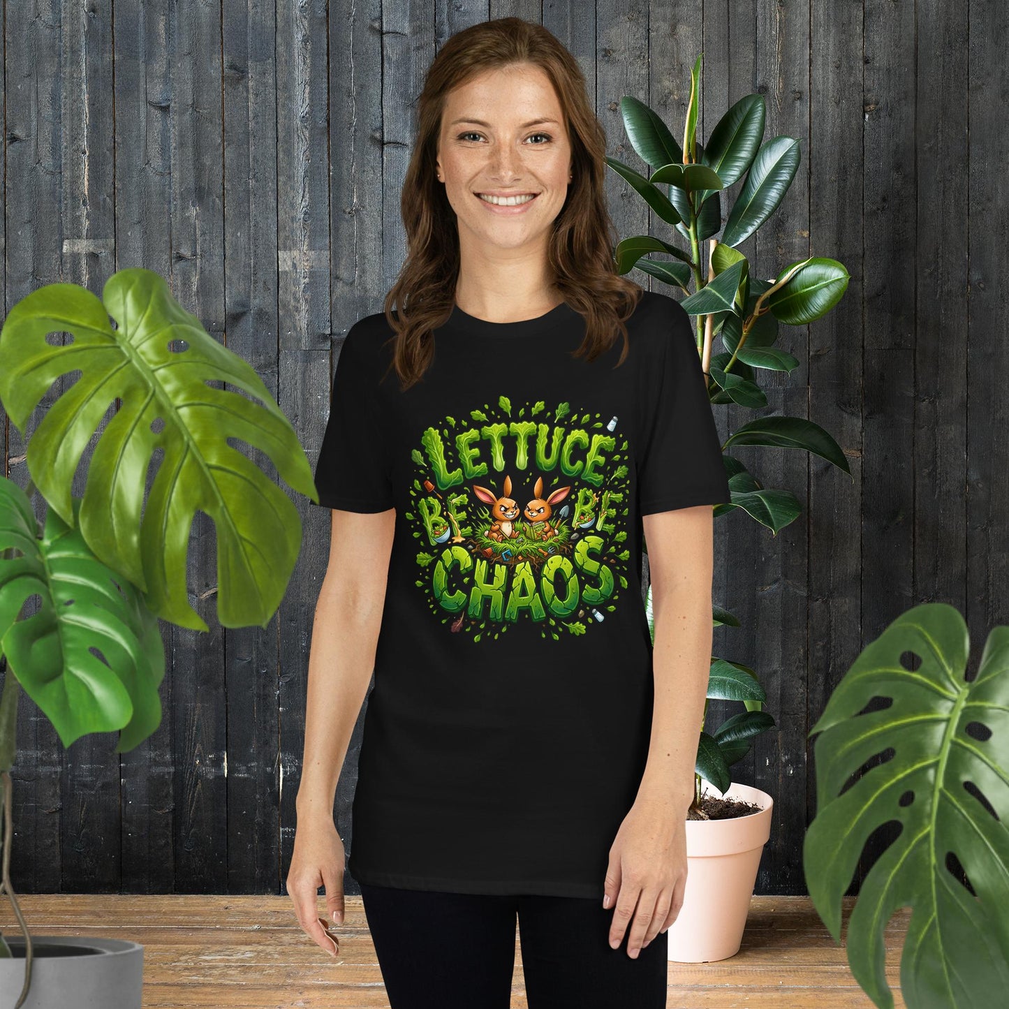 Lettuce Be Chaos | Funny Bunny T-Shirt