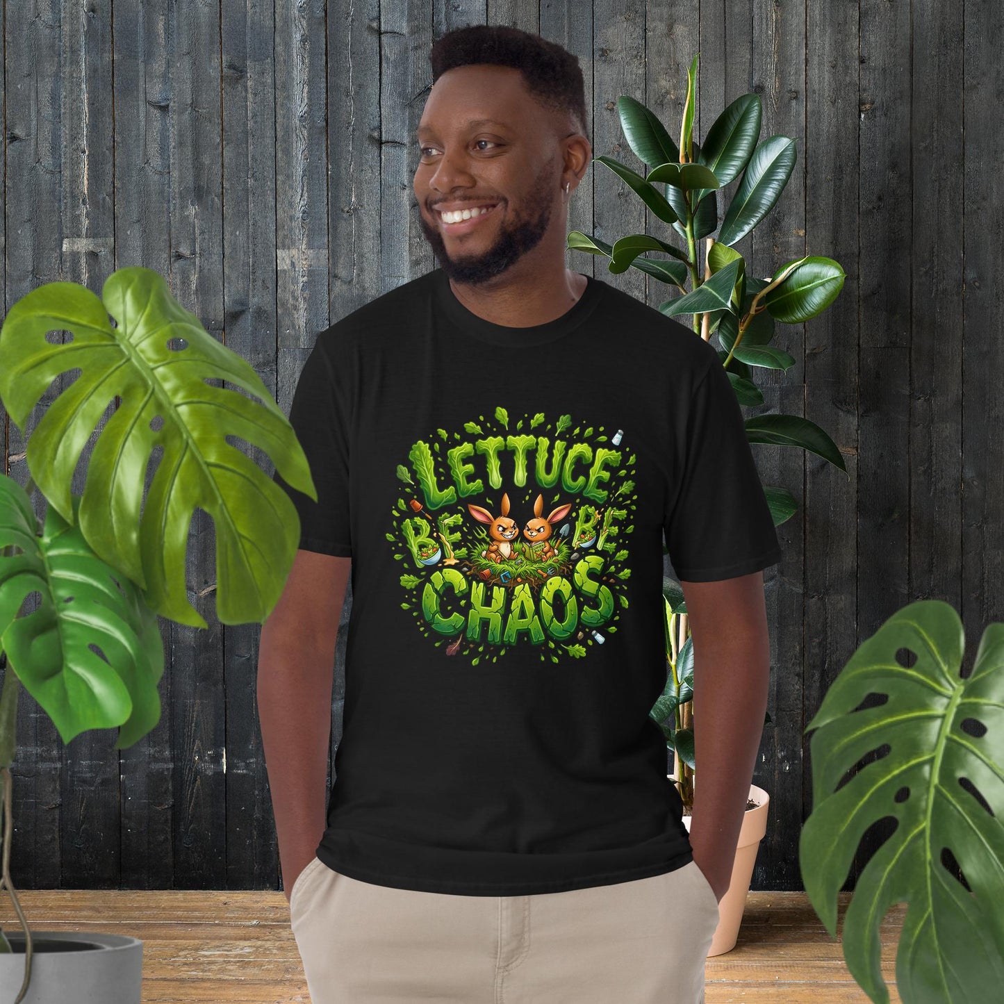 Lettuce Be Chaos | Funny Bunny T-Shirt