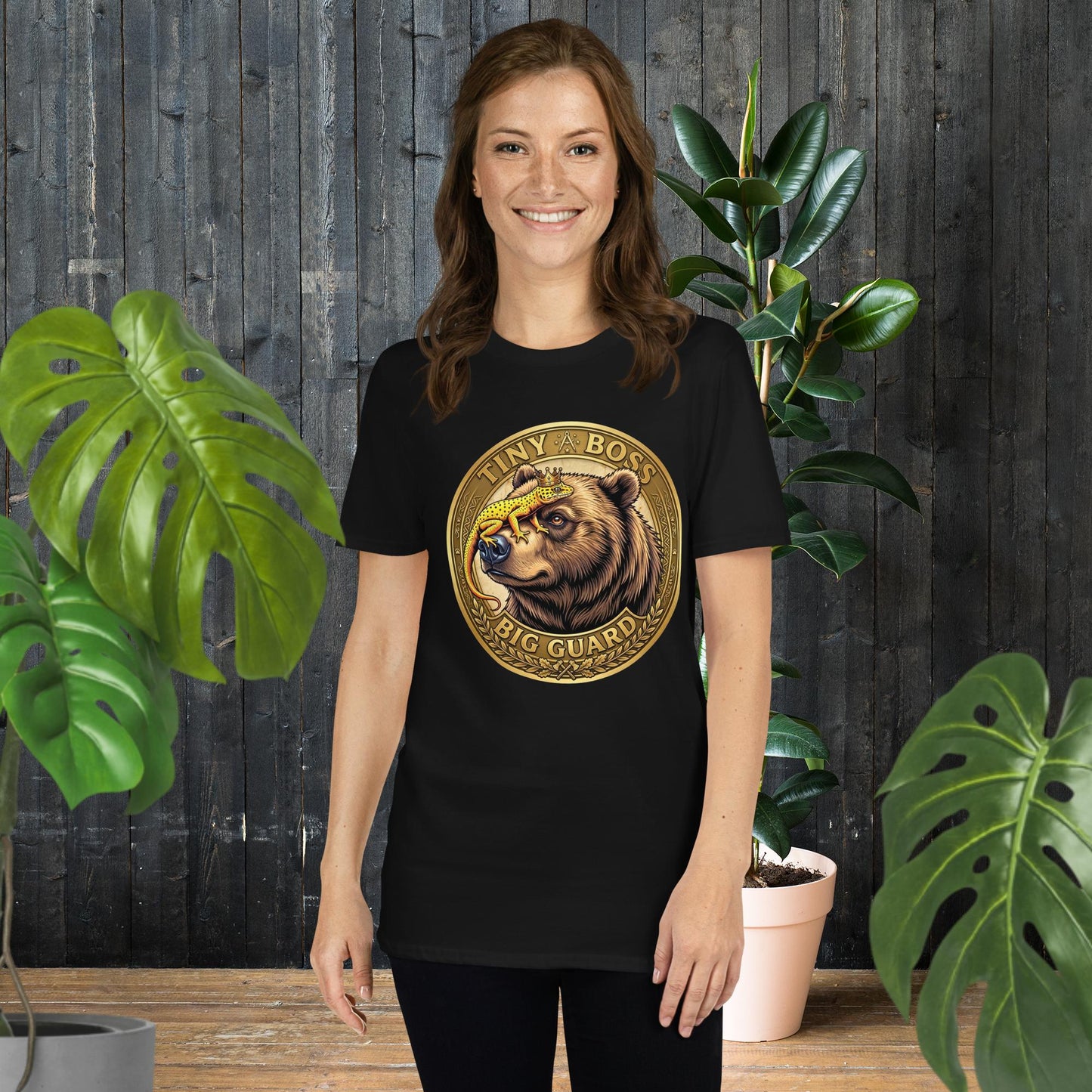 Winziger Boss, großer Beschützer | Bär- und Gecko-T-Shirt