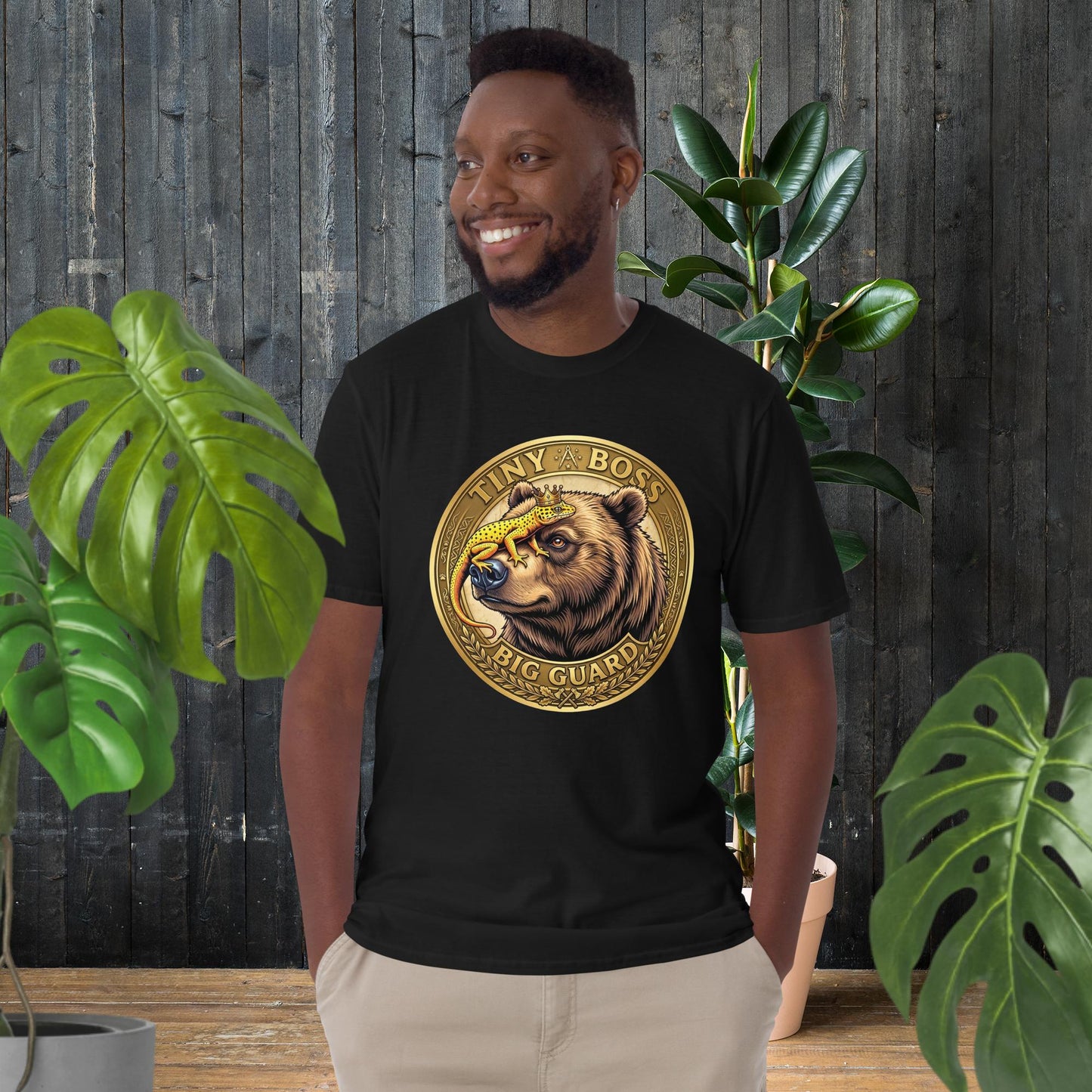 Winziger Boss, großer Beschützer | Bär- und Gecko-T-Shirt