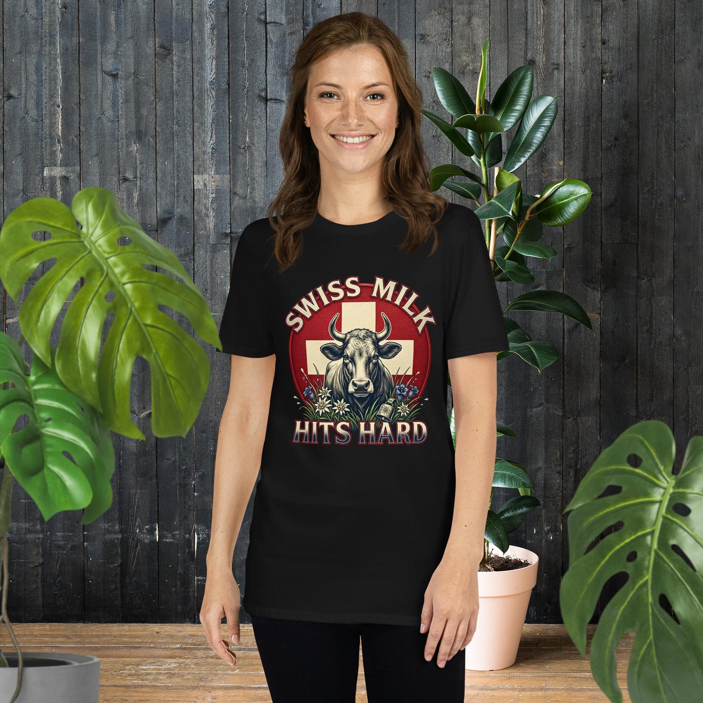 Swiss Milk Hits Hard | Vintage Swiss Cow T-Shirt