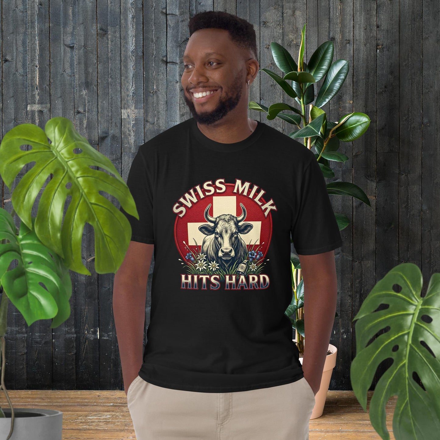 Swiss Milk Hits Hard | Vintage Swiss Cow T-Shirt