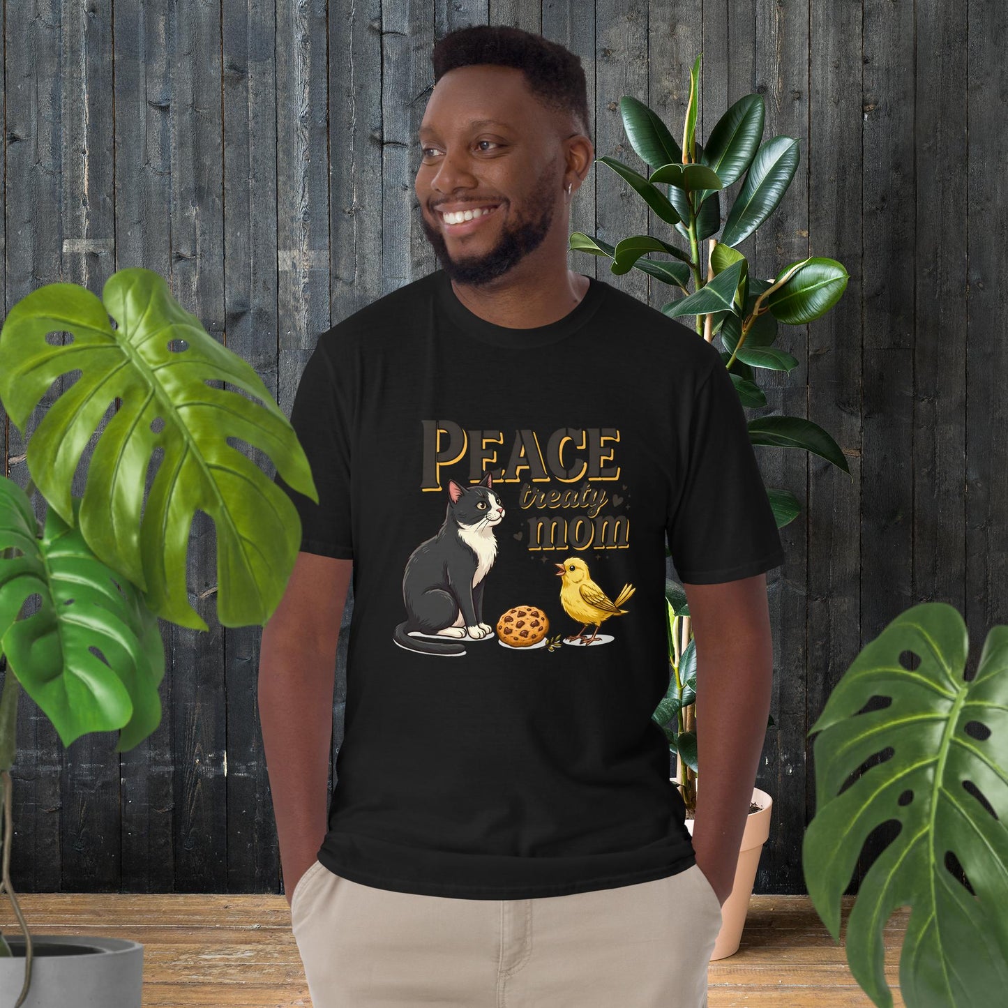 Mãe Tratado de Paz | Camiseta Engraçada de Gato e Pássaro do Dia da Mãe