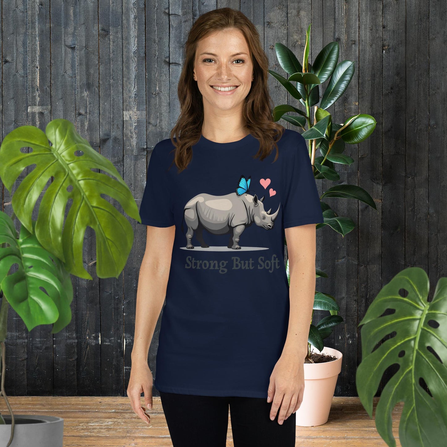 Forte mais douce | T-shirt Rhinocéros Fête des Mères significatif