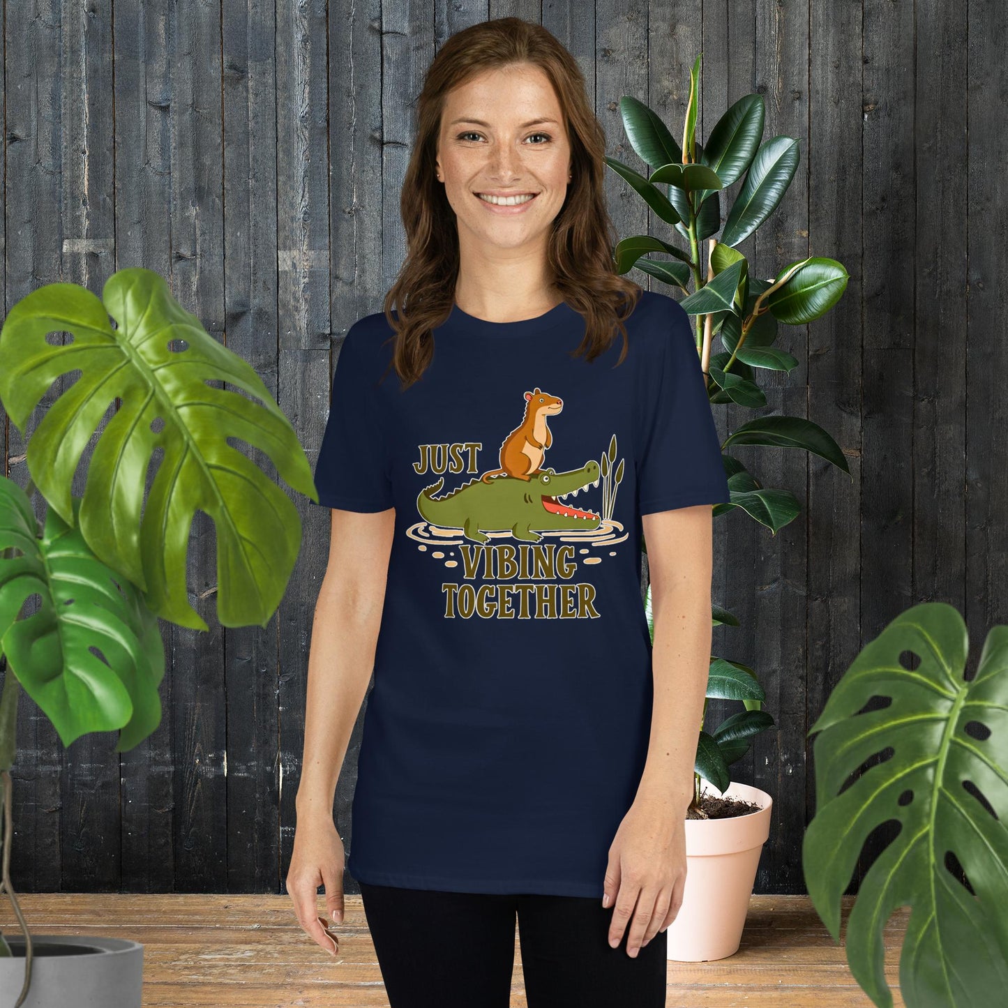 Just Vibing Together | Crocodile & Capybara T-Shirt