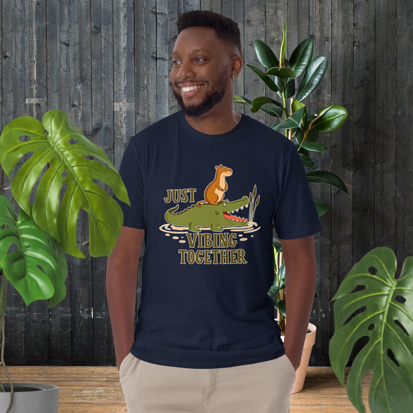 Just Vibing Together | Crocodile & Capybara T-Shirt