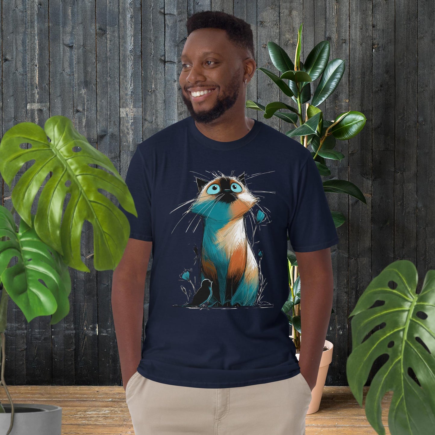 Chat aux grands yeux | T-shirt chat fantaisiste