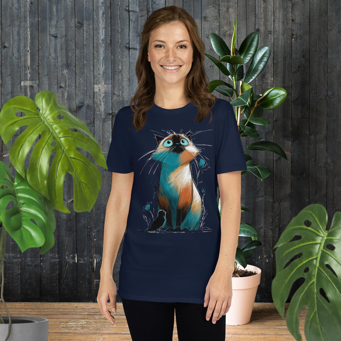 Chat aux grands yeux | T-shirt chat fantaisiste