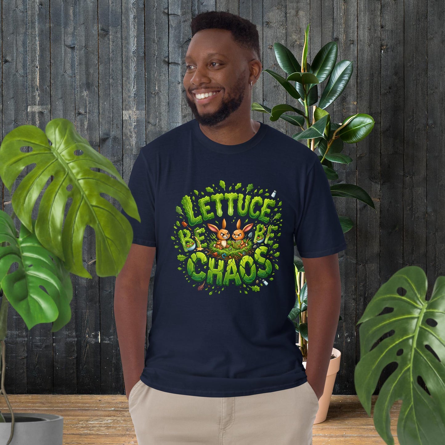 Lettuce Be Chaos | Funny Bunny T-Shirt