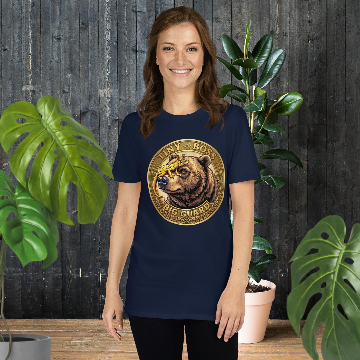 Winziger Boss, großer Beschützer | Bär- und Gecko-T-Shirt
