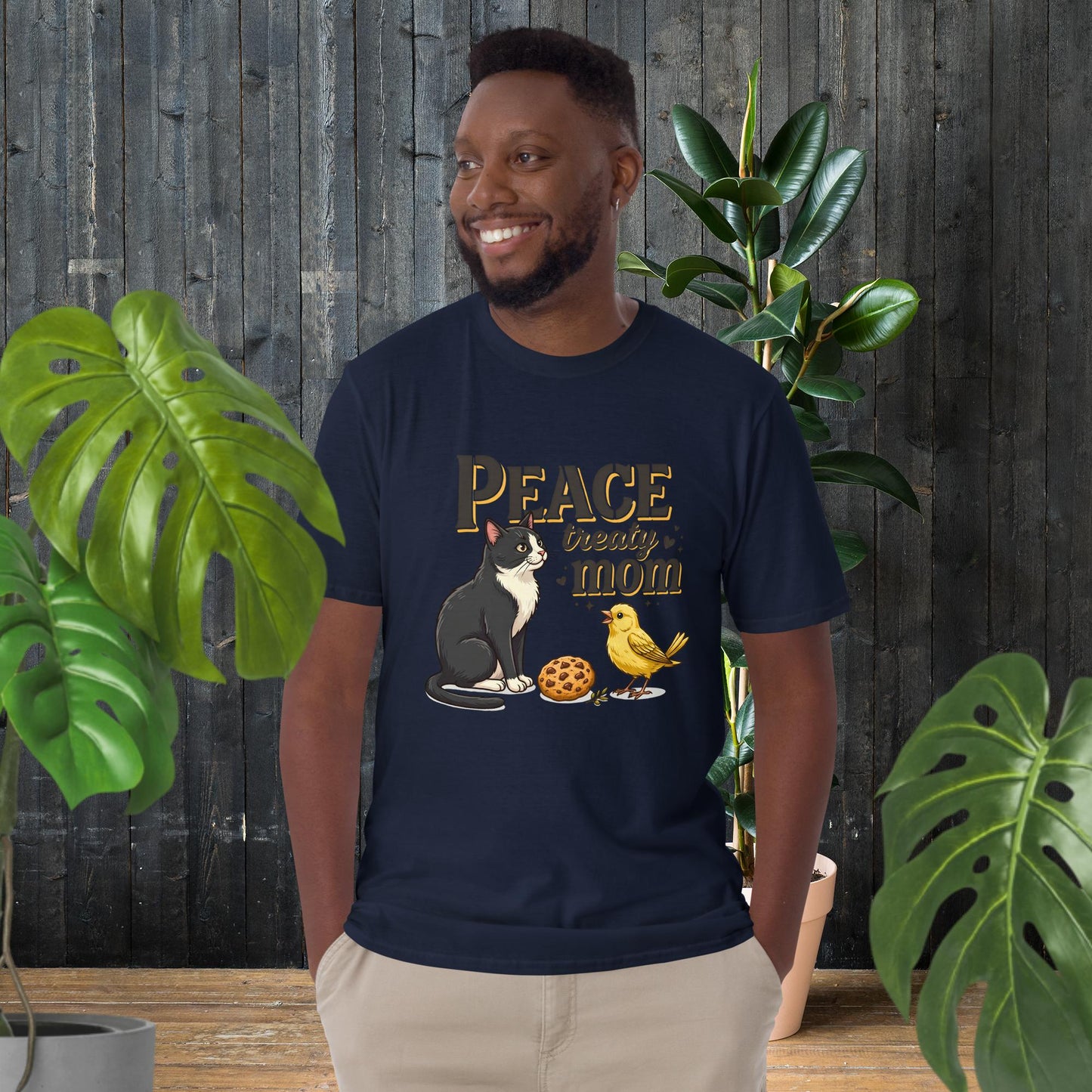 Mãe Tratado de Paz | Camiseta Engraçada de Gato e Pássaro do Dia da Mãe