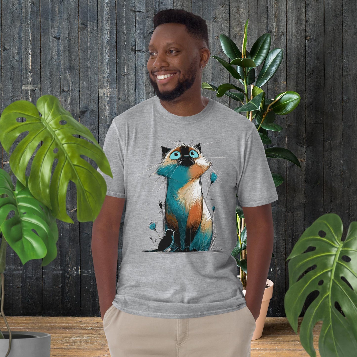 Chat aux grands yeux | T-shirt chat fantaisiste