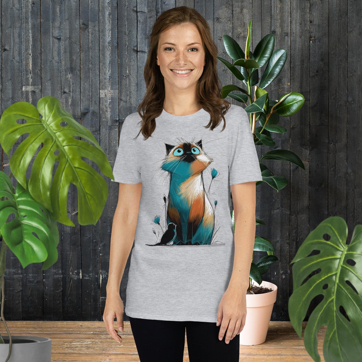 Chat aux grands yeux | T-shirt chat fantaisiste