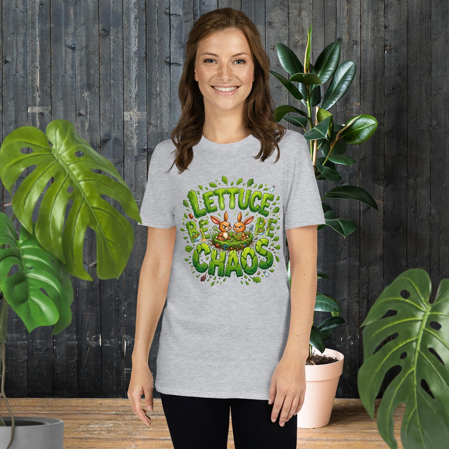 Lettuce Be Chaos | Funny Bunny T-Shirt