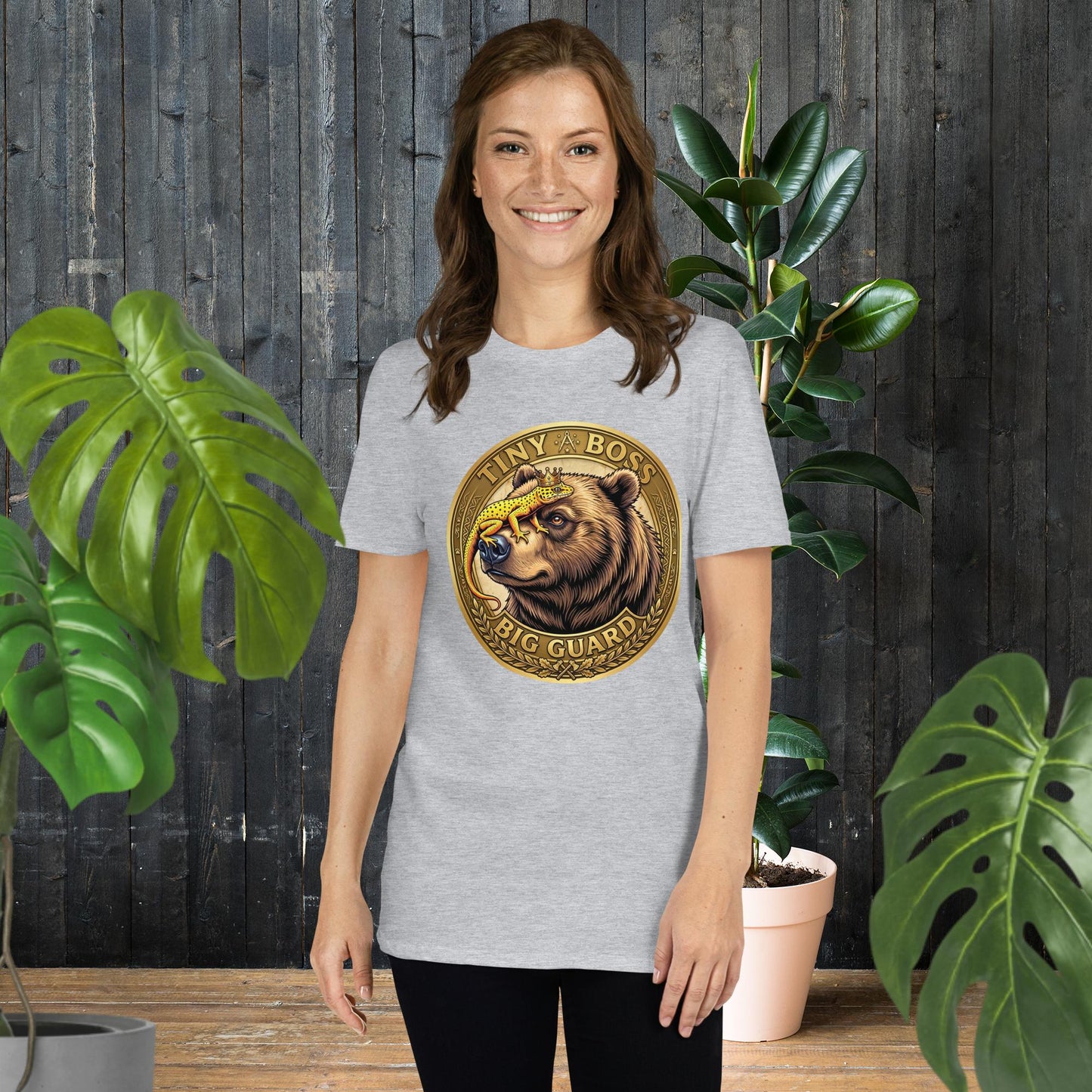 Winziger Boss, großer Beschützer | Bär- und Gecko-T-Shirt