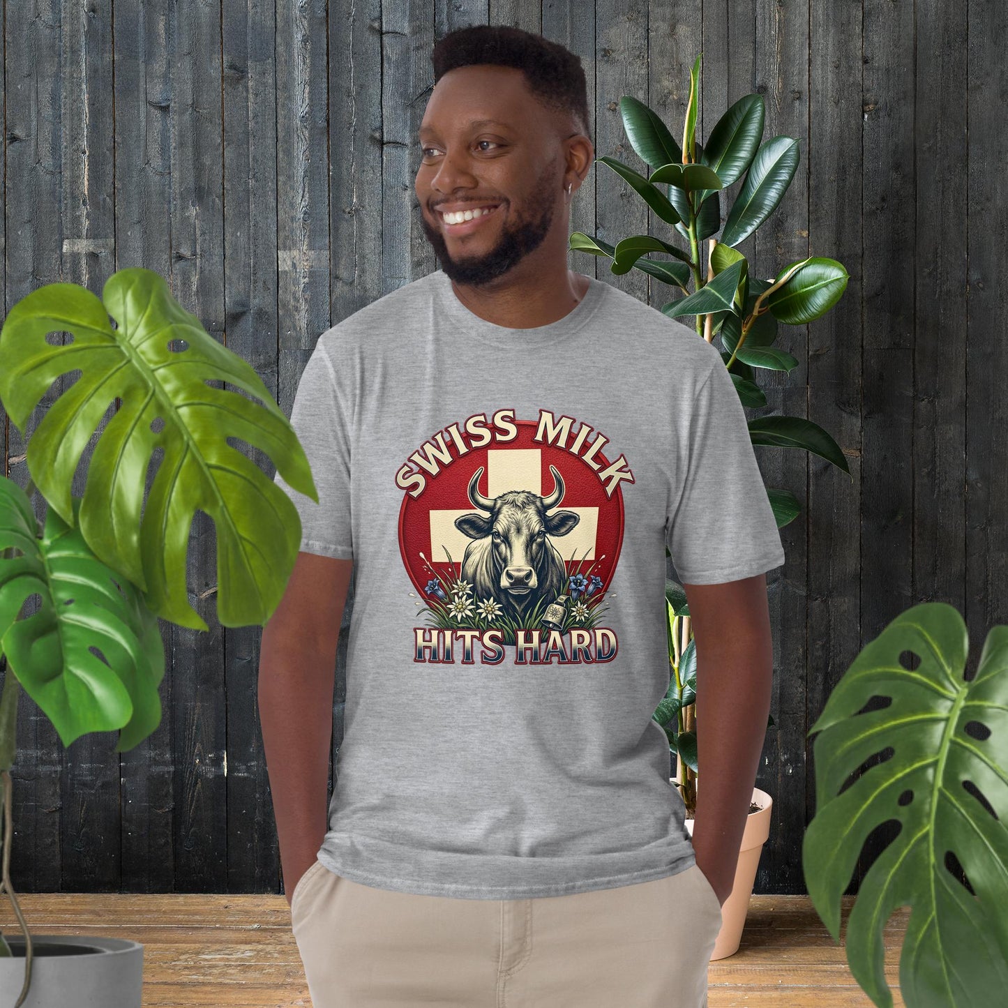 Swiss Milk Hits Hard | Vintage Swiss Cow T-Shirt