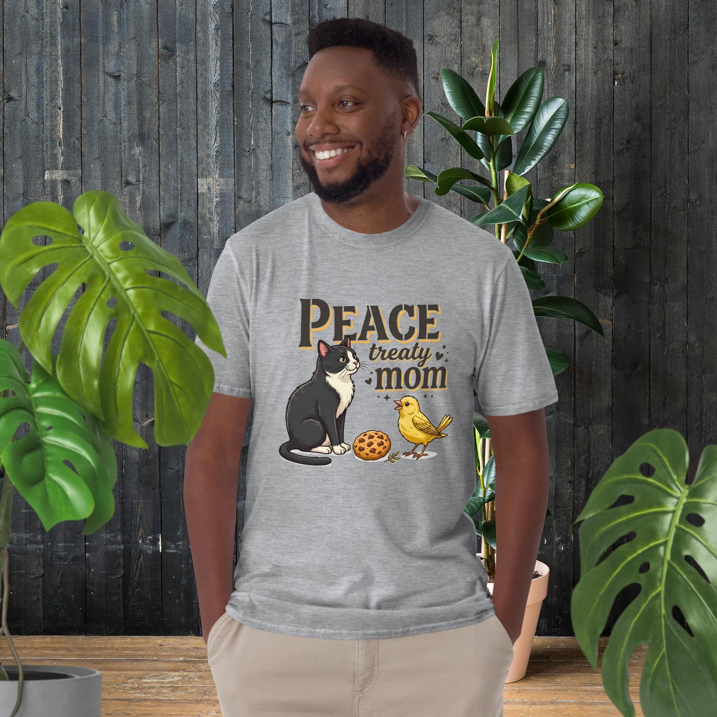 Mãe Tratado de Paz | Camiseta Engraçada de Gato e Pássaro do Dia da Mãe