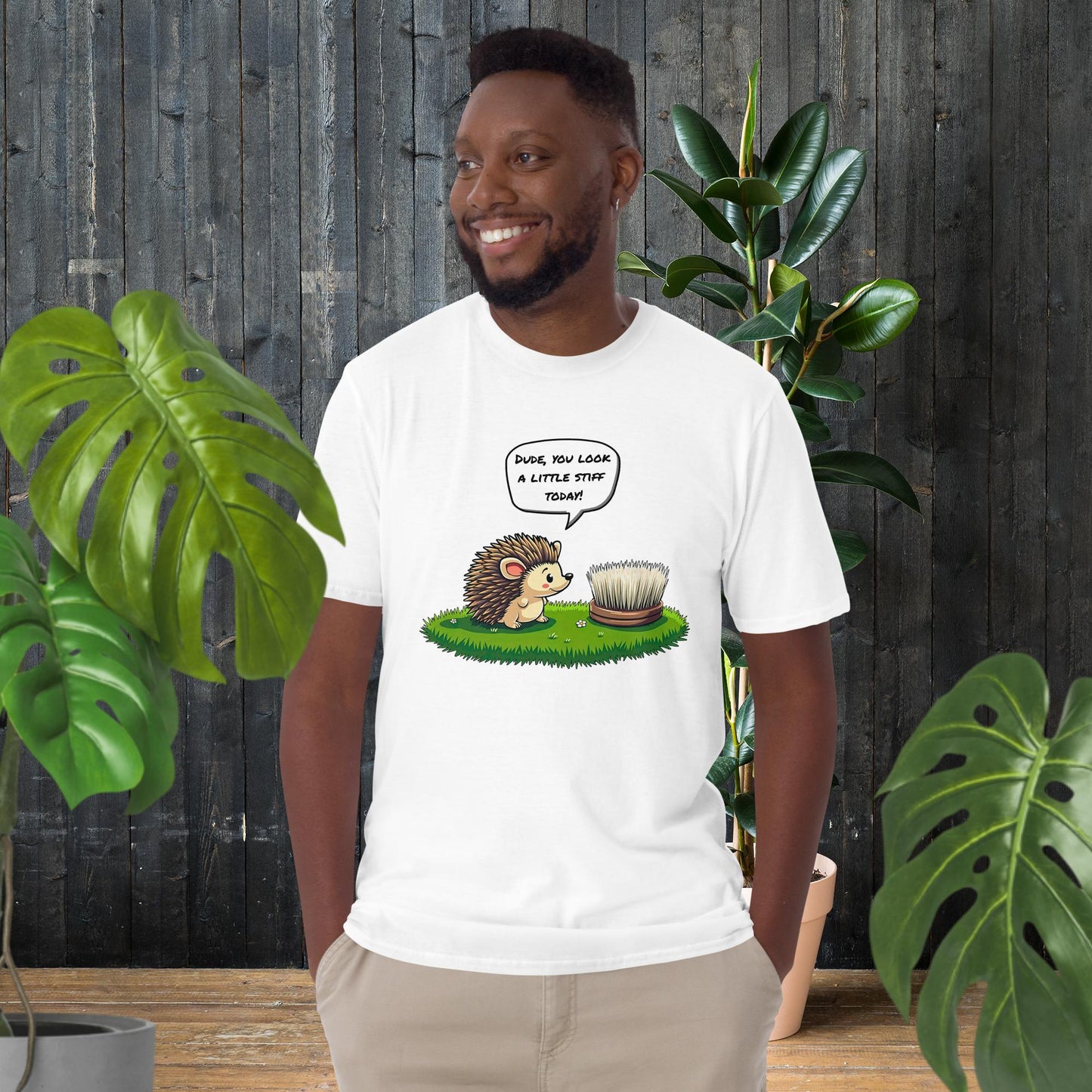 Funny hedgehog graphic tee with cute animal duo design, perfect for pet lovers