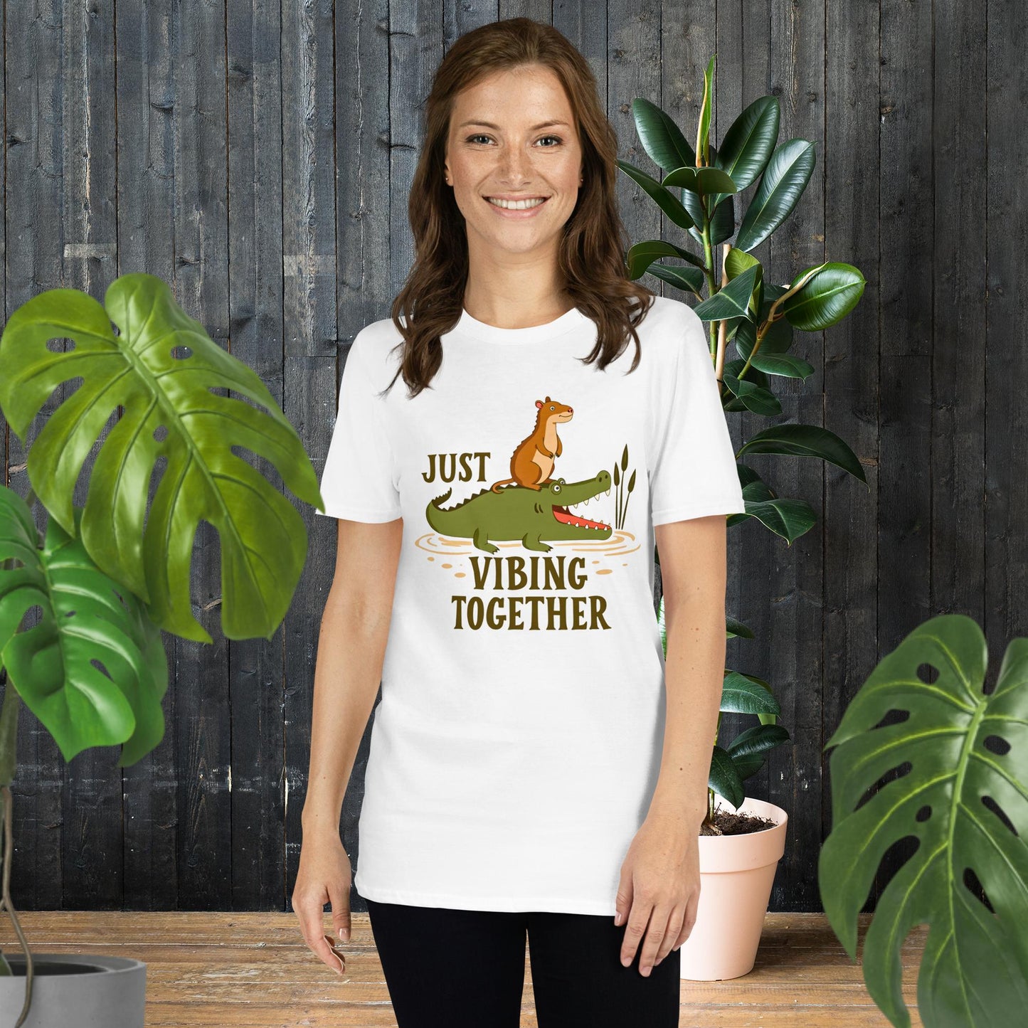 Just Vibing Together | Crocodile & Capybara T-Shirt