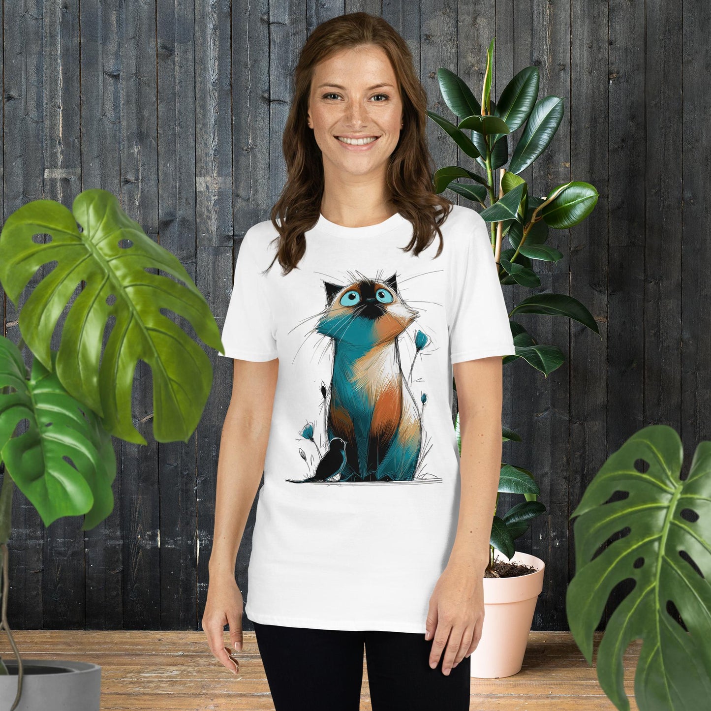 Chat aux grands yeux | T-shirt chat fantaisiste