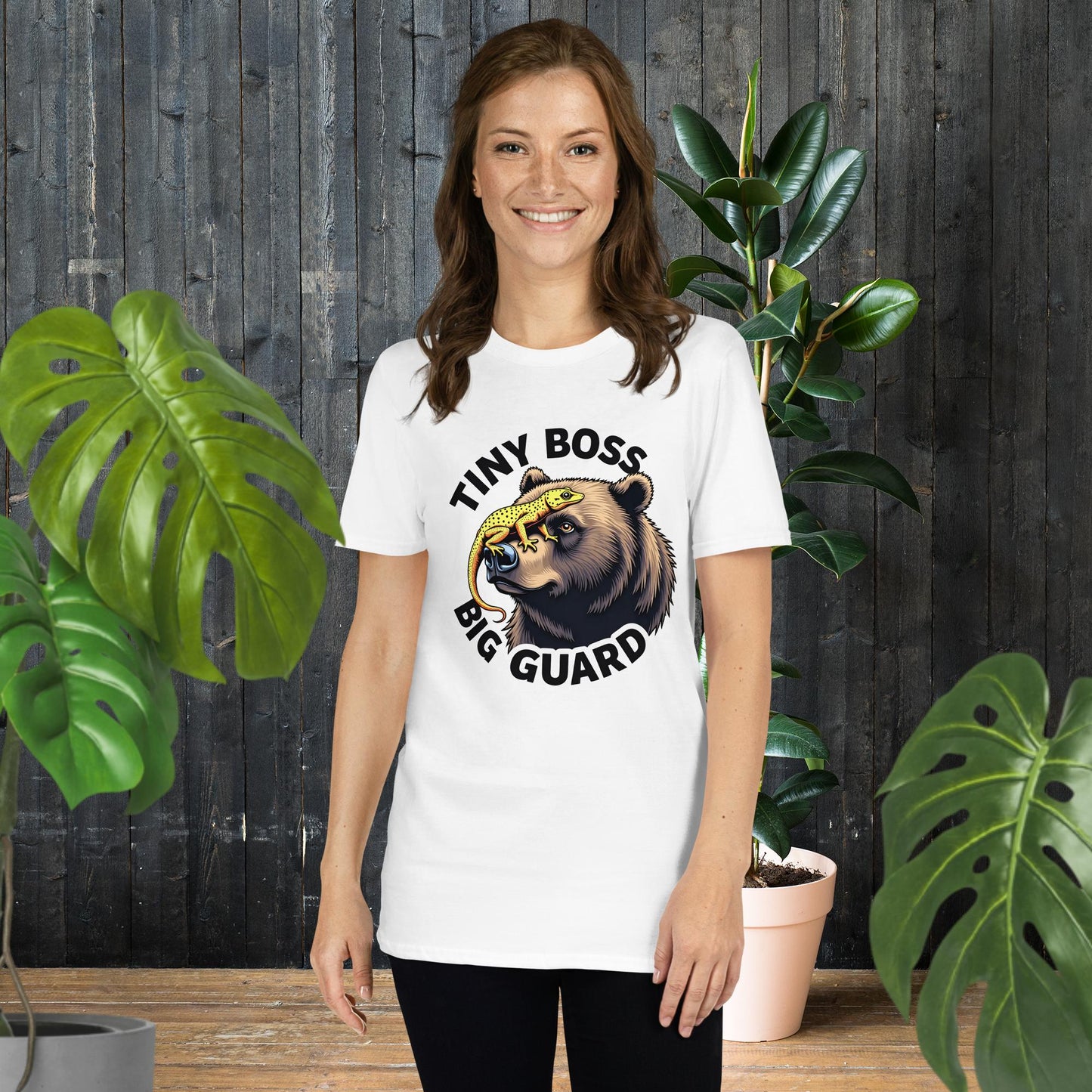 Tiny Boss Big Guard | Bear and Gecko T-Shirt
