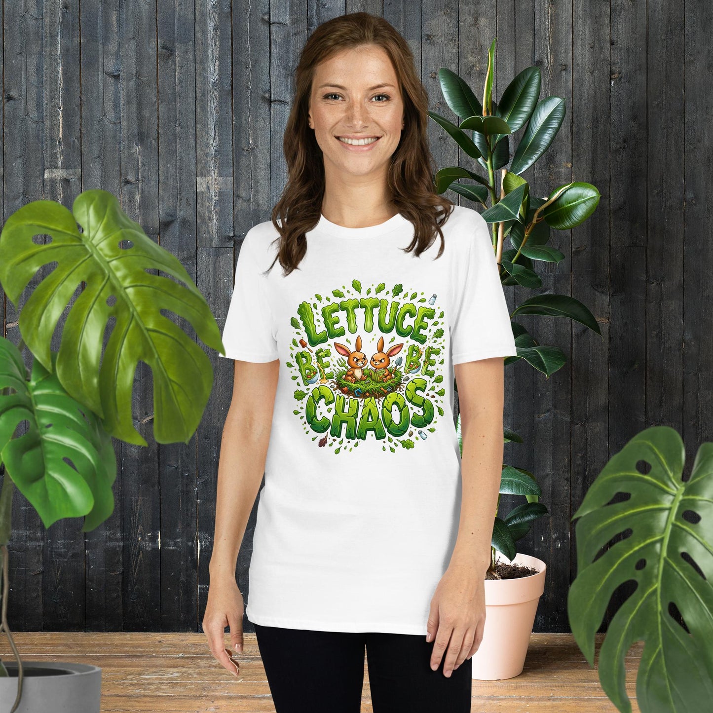 Lettuce Be Chaos | Funny Bunny T-Shirt