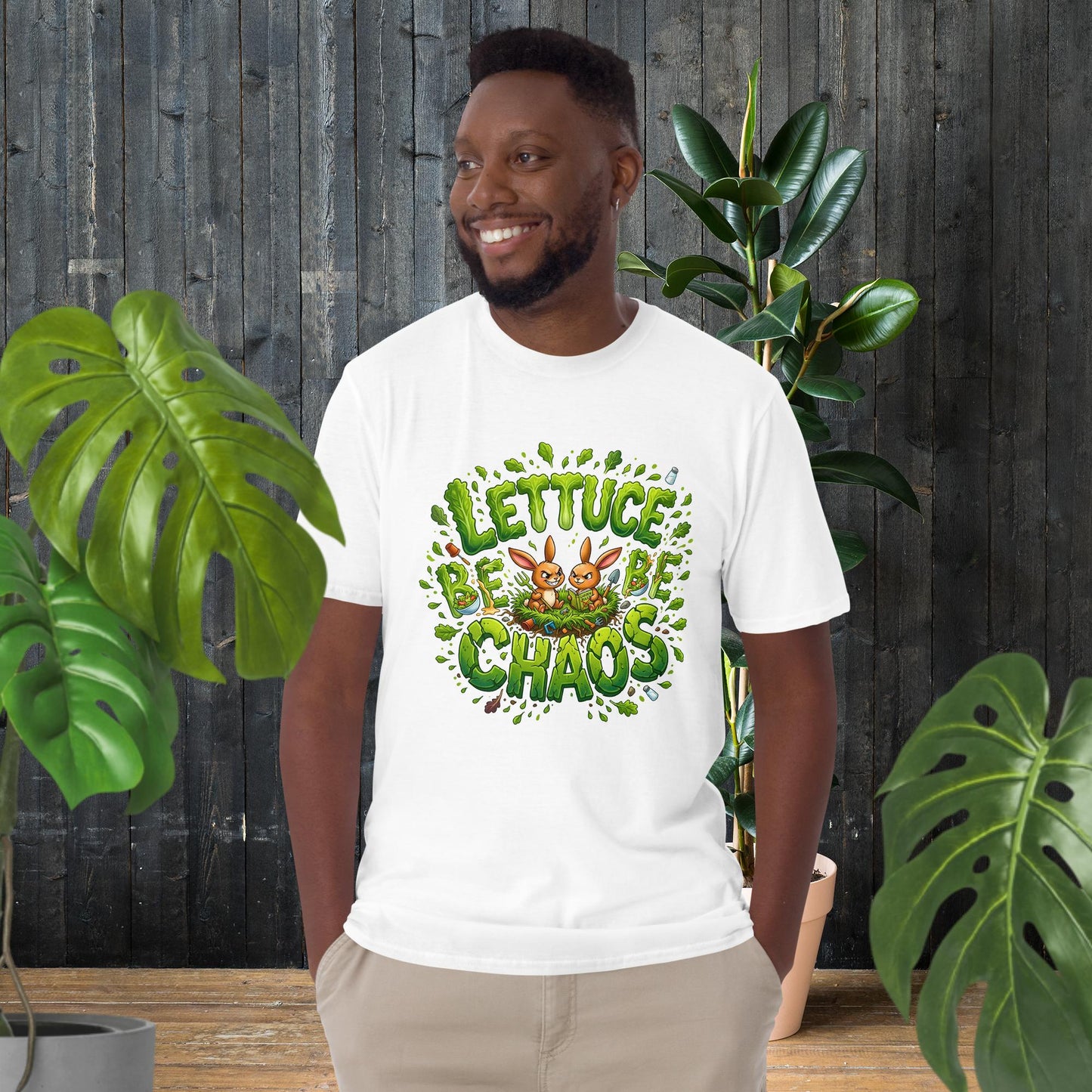 Lettuce Be Chaos | Funny Bunny T-Shirt