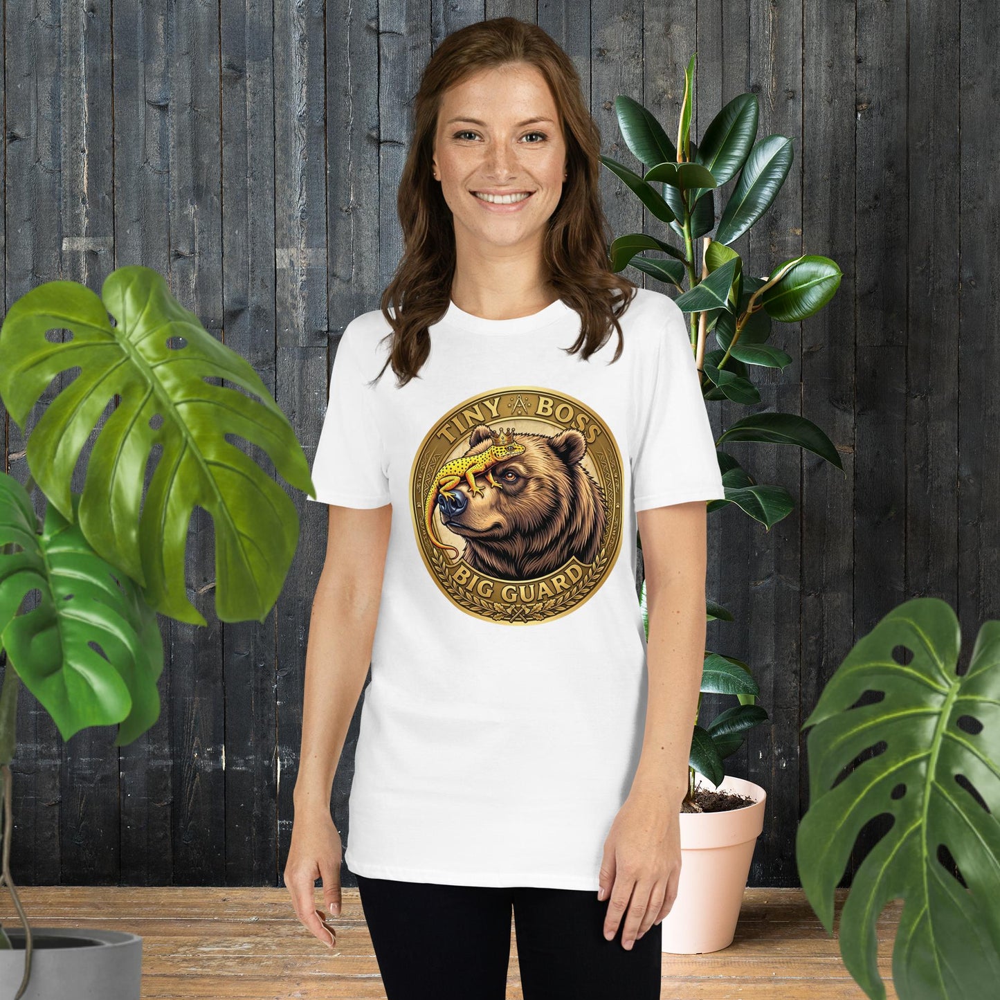 Winziger Boss, großer Beschützer | Bär- und Gecko-T-Shirt